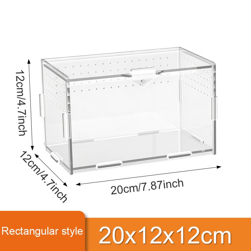 Acrylic Transparent Reptile Terrarium Breeding Box Turtle Cage Nano Arboreal Tarantula Enclosure Dearded Dragon Reptiles Habitat
