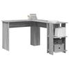 L shaped Desk with Shelf Grey Sonoma 140 x 113.5 x 75 cm