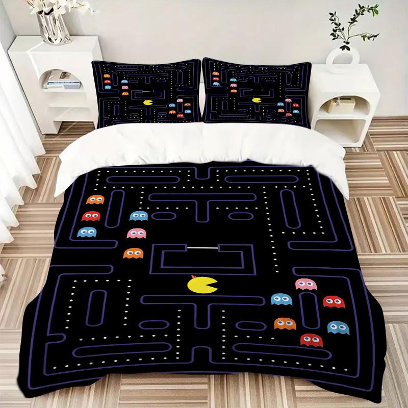 Pacman Maze Adventure Print 3Pcs Bedding Setduvet Cover With 2 Bedropillowcase Home Birthday Gift