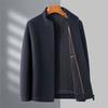 Jacket Men Stand Collar Short Autumn and Winter Business Casual Middle-aged Dad Woolen Jacket