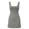 Womens Seamless Sport Tennis Dress With Built-in Bra Pad Backless Yoga Workout Skirt Fitness