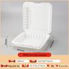 Biodegradable Three-Compartment Bento Box with Hinged Lid