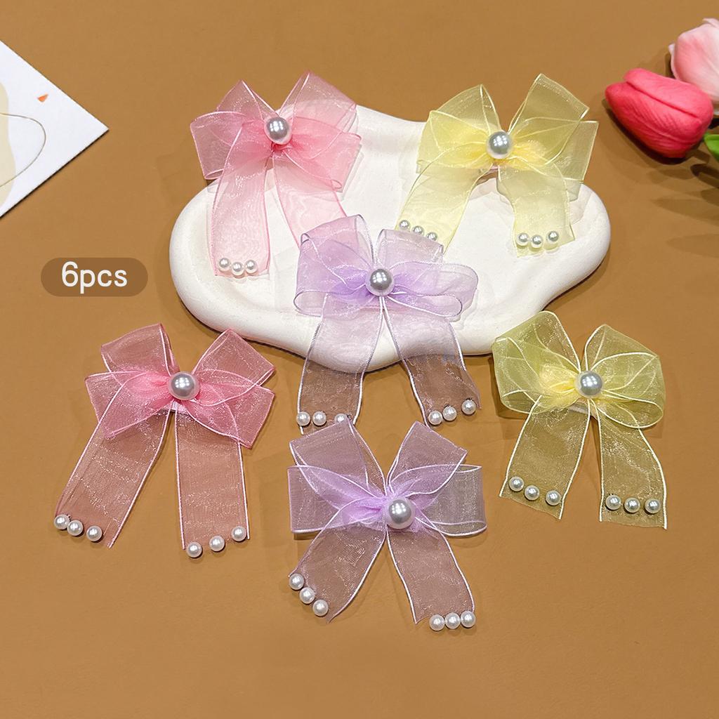 6 colorful fashionable bow hair clips, sweet and stylish hair accessories suitable for daily use