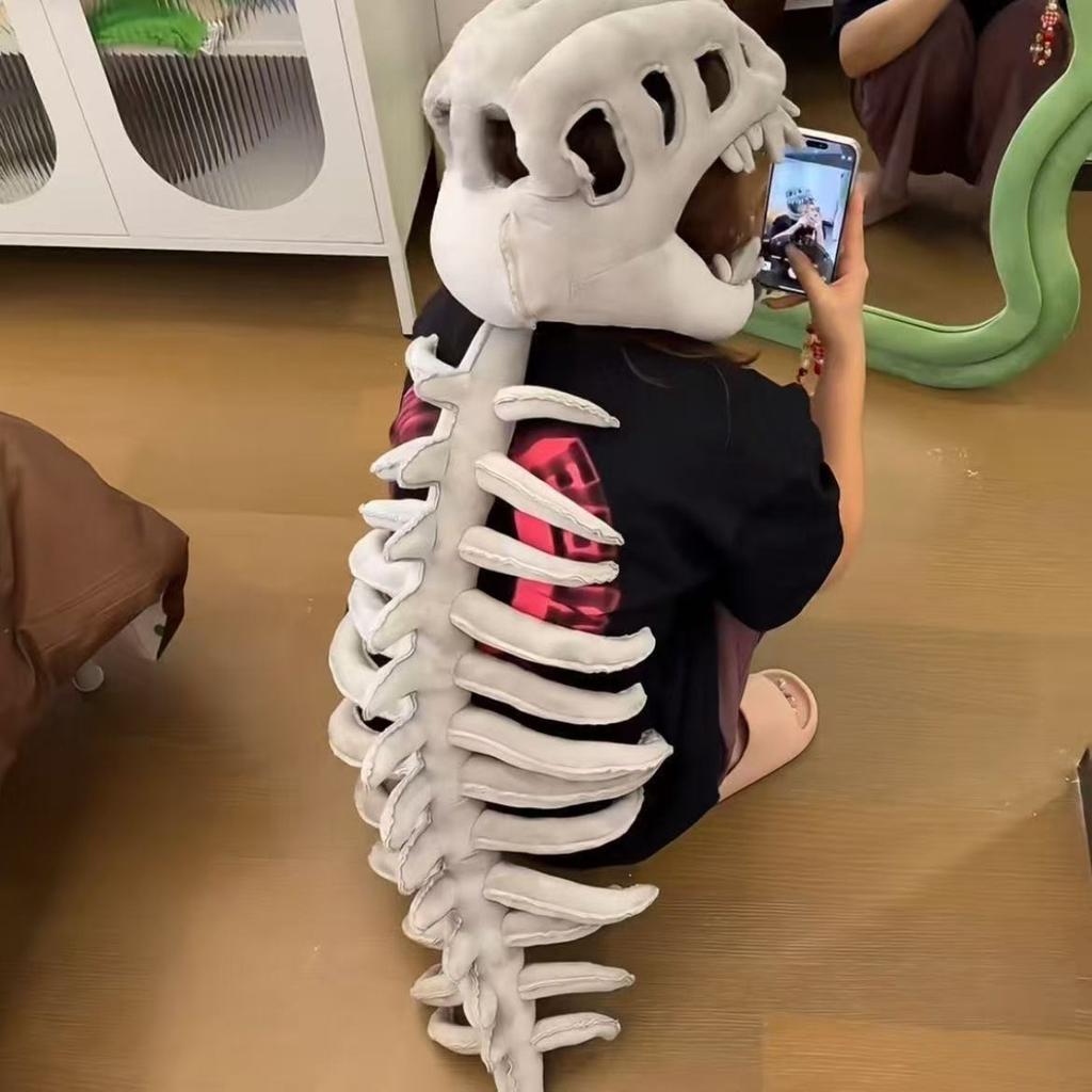 Plüschtier Dinosaurierskelett, Tragbare Dino-Knochen-Kostümdecke für Kinder, Lustiges Verkleidungs-Rollenspiel-Cape für Jungen Mädchen, Einzigartige Geschenkidee