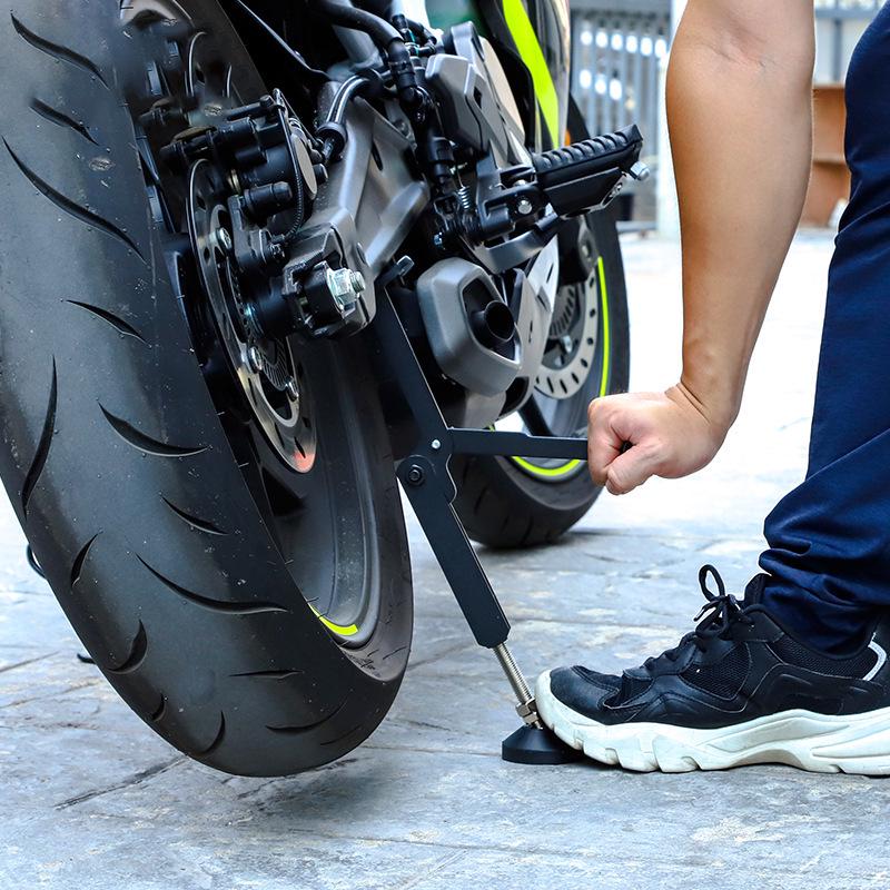 Portable Motorcycle Lift Stand and Chain Cleaner Tool