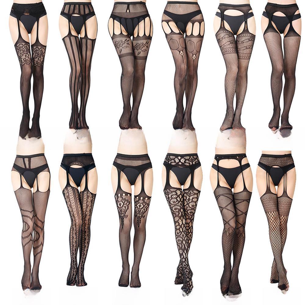 Ciorapi și chiloți ademenți cu design cu crotch deschis