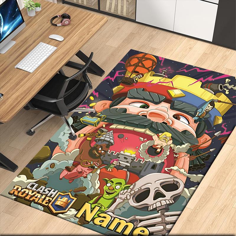 Custom Name Clash Royale Printed Carpet, for Office Chair Living Room Bedroom Kitchen Room Decor Gifts.