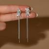 Diamond Studded Star Tassel Line Earrings with Light Luxury, High-end Feel, Fashionable Temperament, Earrings for Women