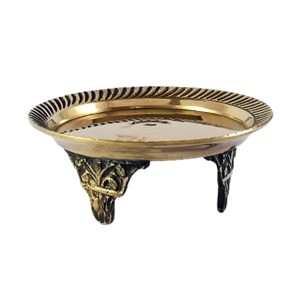 Brass Glossy Finish Swamy Stand/Brass Pooja Chowki/Pooja Stand/Brass Stool/Brass Mukali/Thali/Pooja Décor/