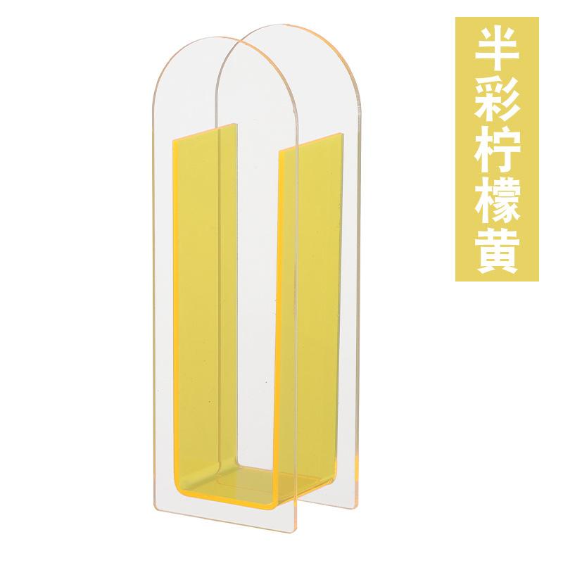 Modern Vase Transparent Colorful Creative Geometric Vase for Flowers Centerpiece Small Fish Tank Home Office Table Decor