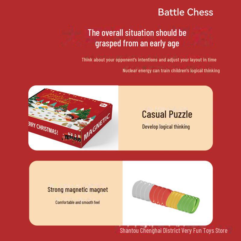 Magnetic Chess Puzzle Gift Box - Holiday Decompression Toy with Battle-Ready Magnetic Effect