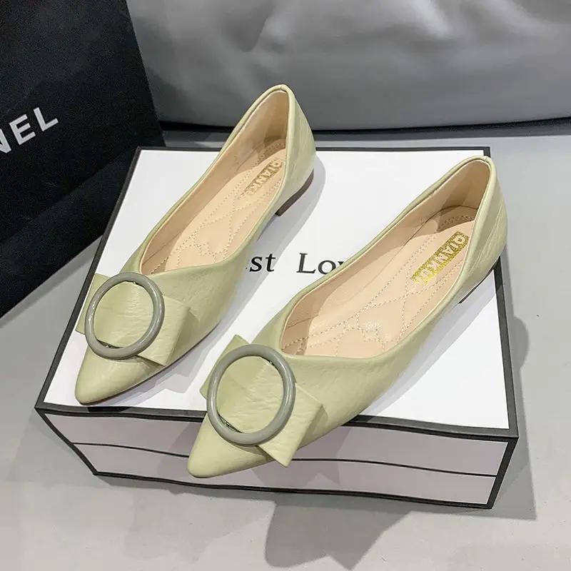 

Нескользящие женские туфли на плоской подошве в корейском стиле, офисная женская обувь, шикарный акцент, по акции, оптом, для отпуска, элегантные туфли для платья а 40