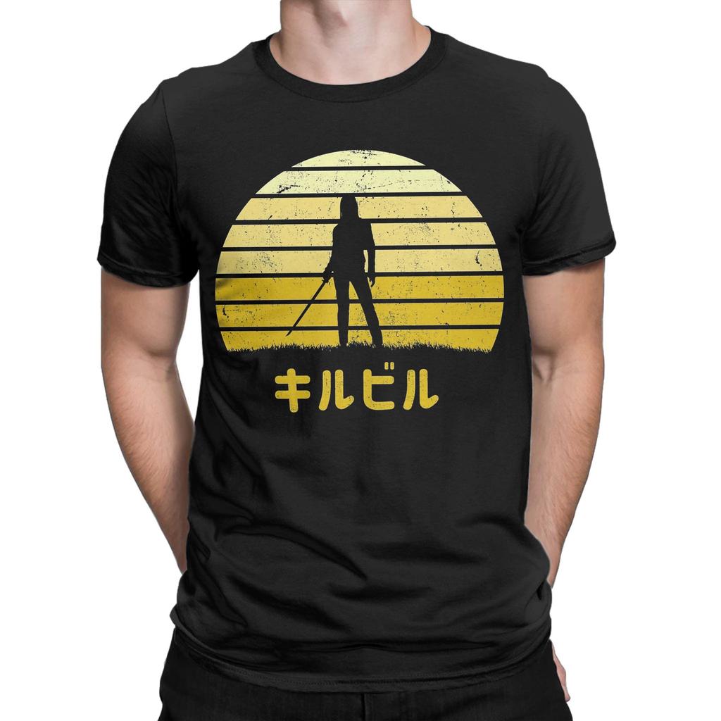Funny Vaporwave Kill Bill T-Shirts Men Crew Neck Pure Cotton T Shirts  Short Sleeve Tees Original Clothes