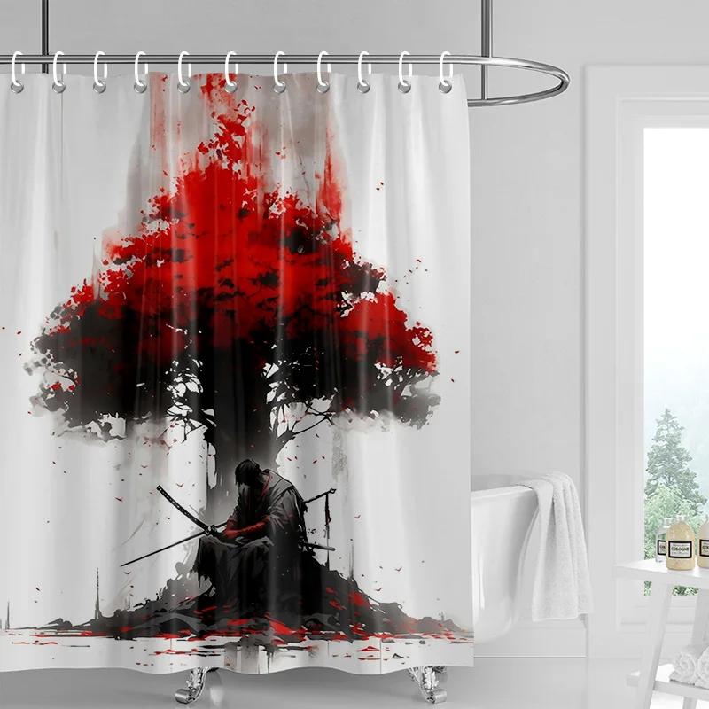 

Занавеска для душа в японском стиле с принтом ретро-персонажа Гоги, устойчивая к выцветанию, разделительная шторка для ванной комнаты для отеля, домашнего декора 160X180cm