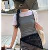 Korean Spring/Summer Fashion Versatile Lace Bow Splicing Strap Decoration Triangle Butt Curtain Apron