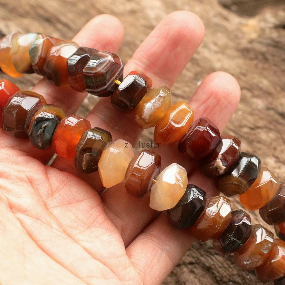 Handmade Natural Agate Faceted Octagonal Beads Necklace - Fashion Jewelry Accessory