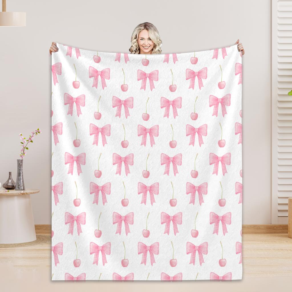 Bow Blanket For Boys Girls - 4 Sizes And 30 Plus Colors Custom Bow Blanket Gifts for Relatives And Friends