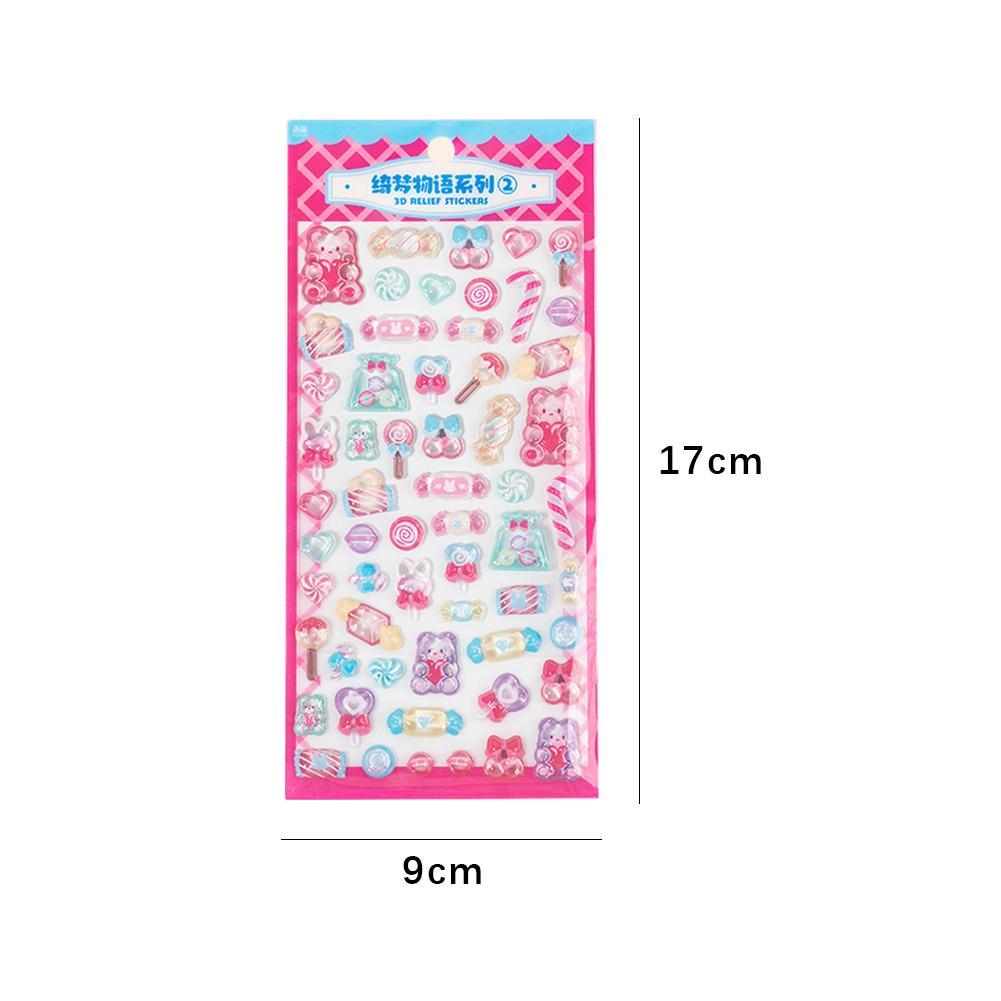 Japanese Style Mini 3D Sushi Candy Stickers - Kawaii Embossed Resin Decals - DIY Scrapbook Stationery Birthday Party Supplies