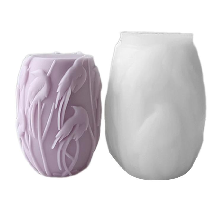 Silicone Molds for Relief Cylinder Scented Candle Sculptures Moulds Practical Silicone Molds for Scented Candle