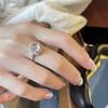 New Chinese Chalcedony Egg Surface Ring Women's Niche Design Sense Light Luxury High Sense Index Finger Ring Adjustable Tide Ring