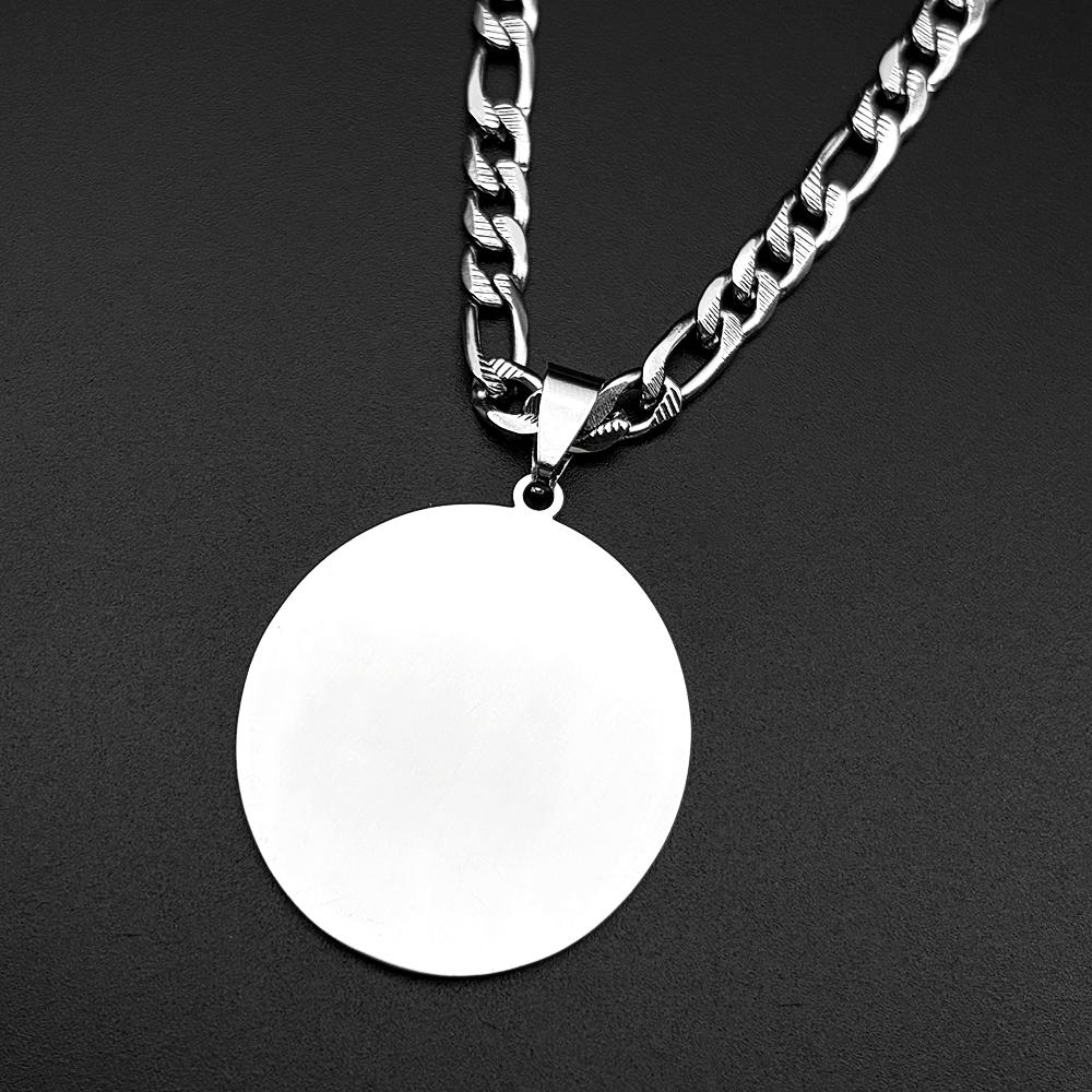 Archangel SAINT MICHAEL PROTECT US Round Pendant Necklace for Women Men Stainless Steel Gold Color Chtistian Chain Jewelry Gift