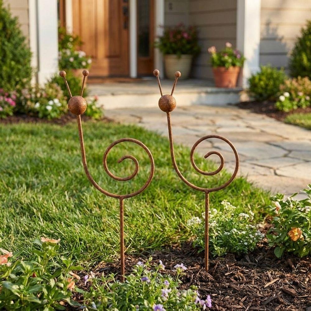 Weather Resistant Snail Shape Yard Art Rustproof Rustic Snail Sculpture Patio Porch