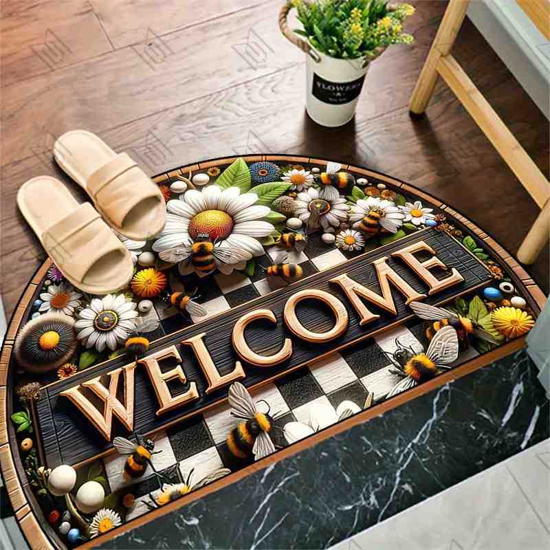 Light Luxury Home Floor Mat Household Non-Slip Crystal Velvet Floor Mat Entrance Door Water-Absorbing And Dirt-Resistant Floor Mat