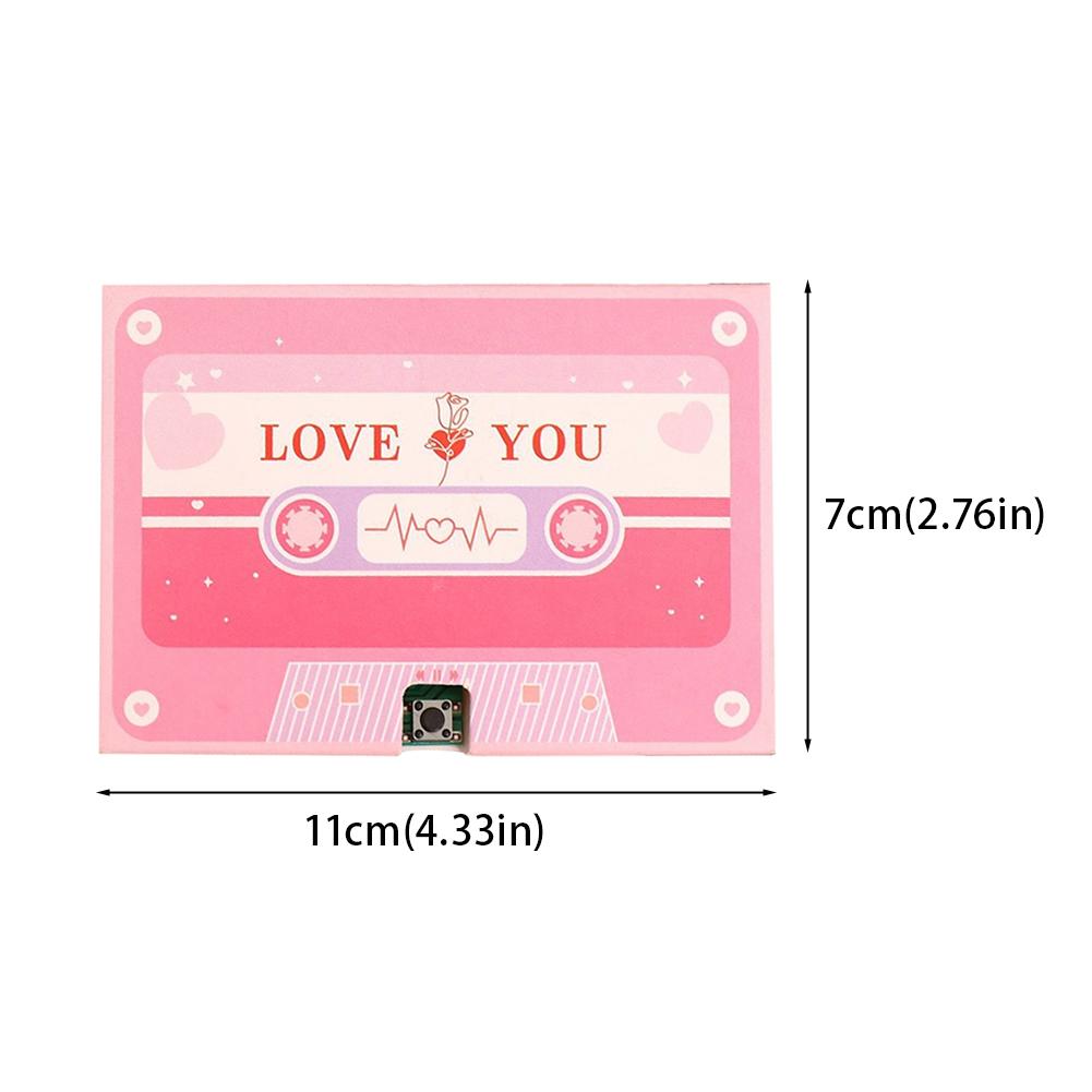 Scheda Voce Registrabile Nastro Cartolina di Auguri Registrabile 60 Secondi DIY Registrazione MusicCard San Valentino Anniversario Regalo di Compleanno