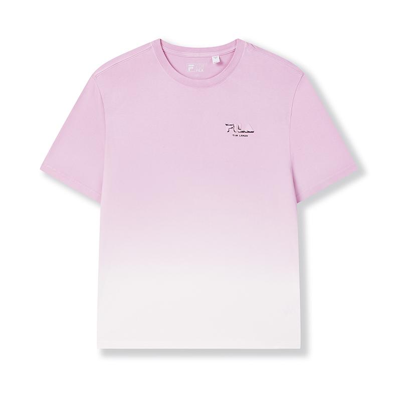 

Fila Оригинальная градиентная модная личность, трендовая повседневная универсальная удобная свободная вязаная футболка с коротким рукавом, унисекс футболка F51M529114F-PK XXXL