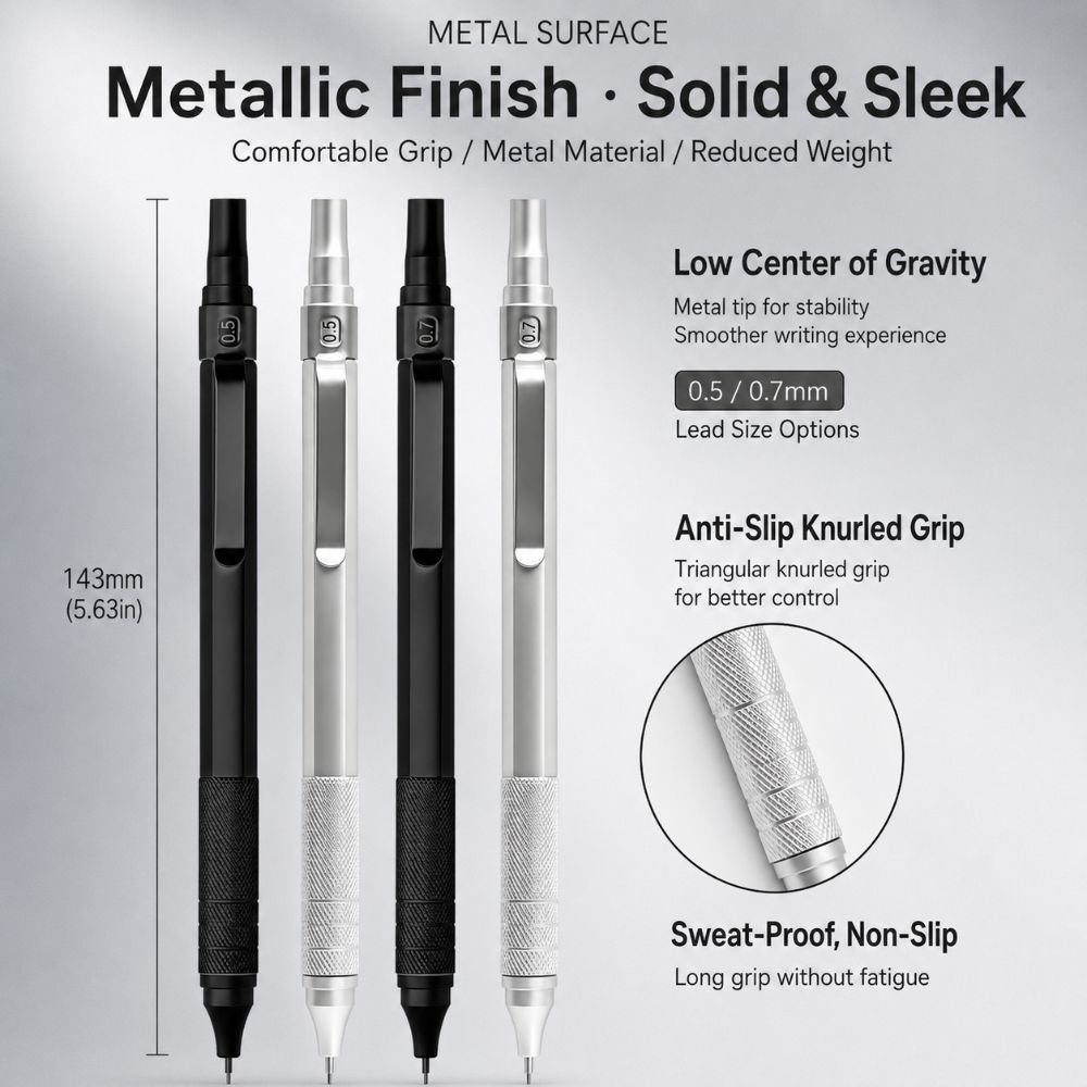 Creion mecanic 0,5/0,7 mm Metal Creion cu mină HB Portabil Creion de desenat Scriere