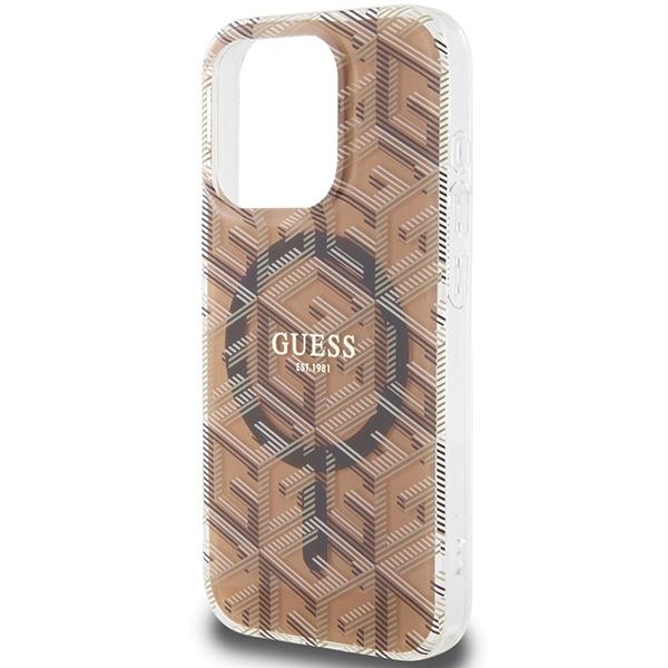 Guess Guhmp15Lhgcustgw Iphone 15 Pro 6.1 Brązowy/Brown Hardcase Iml Gcube Magsafe