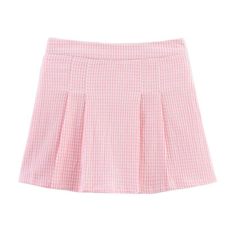 Jnleaog Autumn New Women's Clothing Fashion Style Stylish Fashion Small Check Skirt Pants 1478090