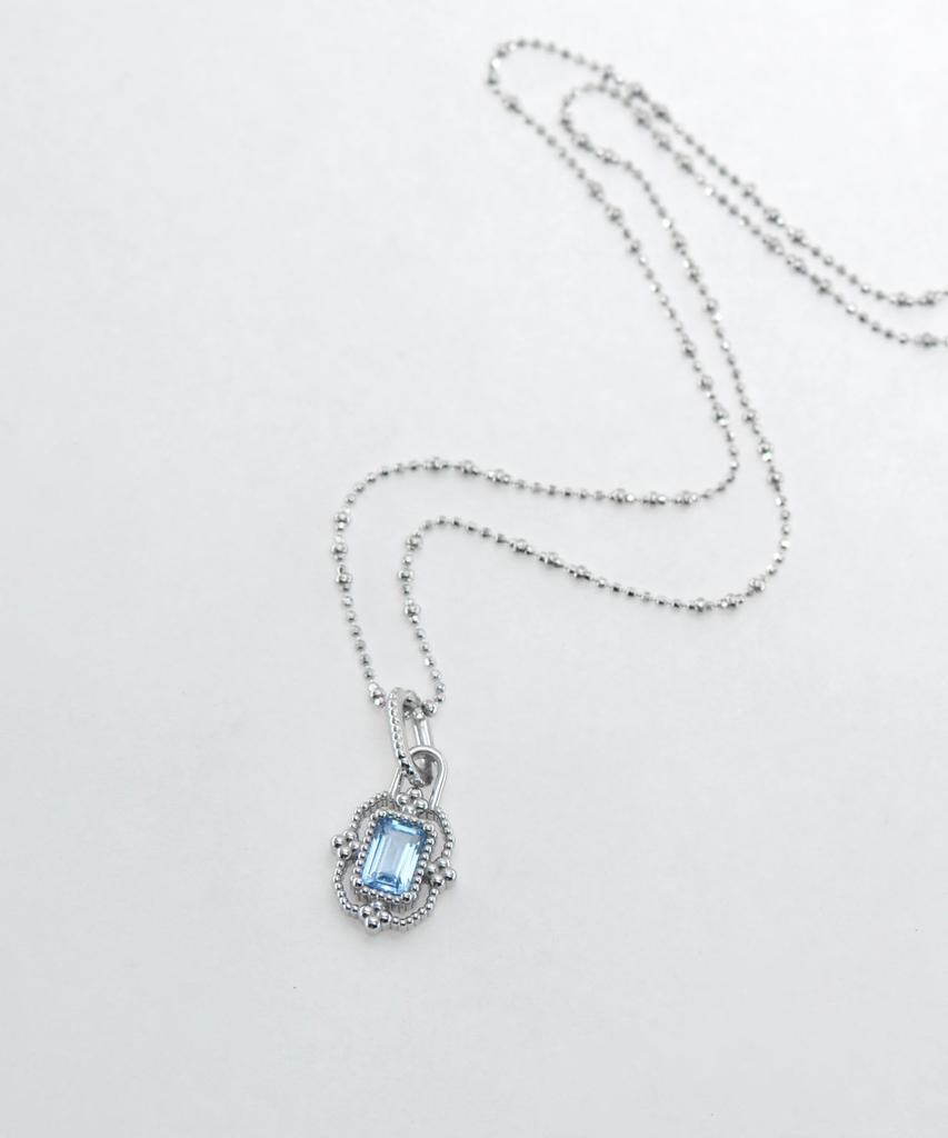 Vivus Rapillus Royal Aqua White Gold Silver Necklace