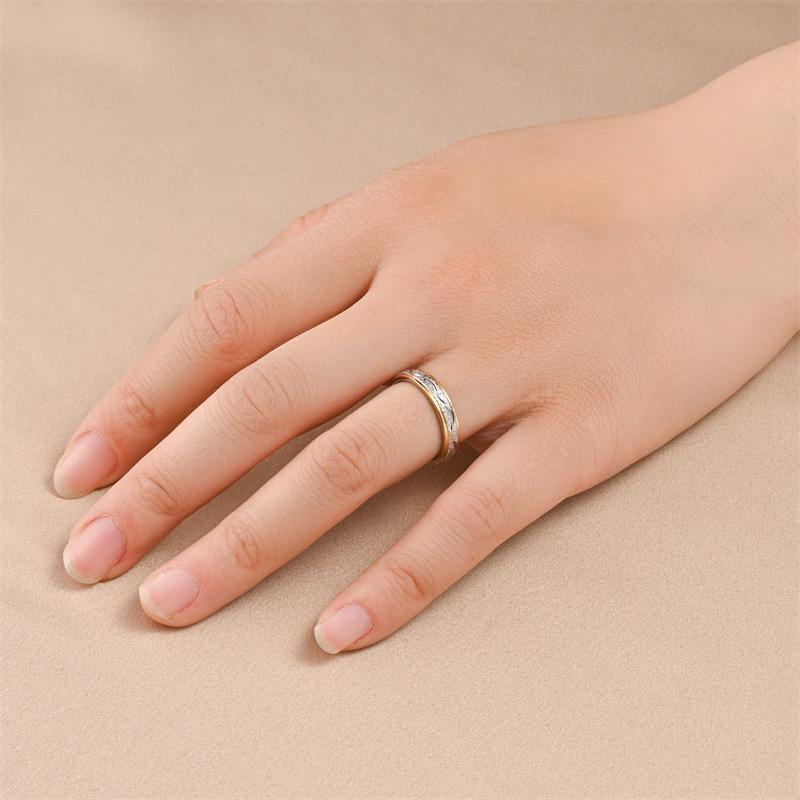 Hot Selling Stainless Steel Frosted Couple Rings For Women Men Zircon Valentine's Day Gifts Size 5-13