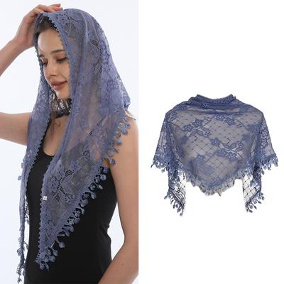 Ethnic Lace Chapel Veil for Women Headscarf Mantilla Veil Turban Hairband for Church Mass Catholic Head Scarf Lady Shawl