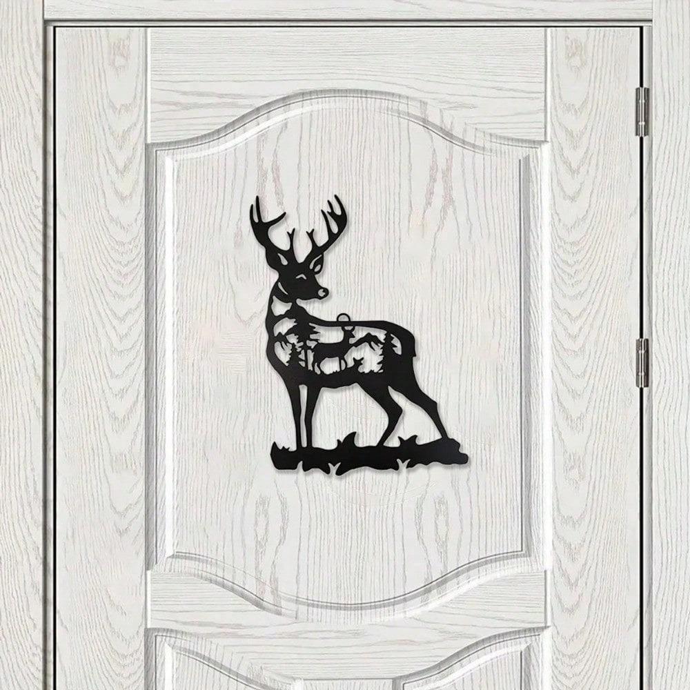 Metall Rentier Silhouette Wandkunst, Hirsch Ast Dekoration, Gartenstecker, Außen Hof Ornament, Weihnachtsgeschenk
