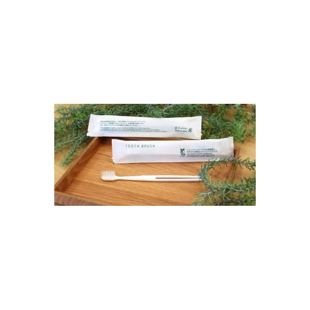 Biomass Series Eco Disposable Toothbrush Set 50 Pieces White Made In Japan