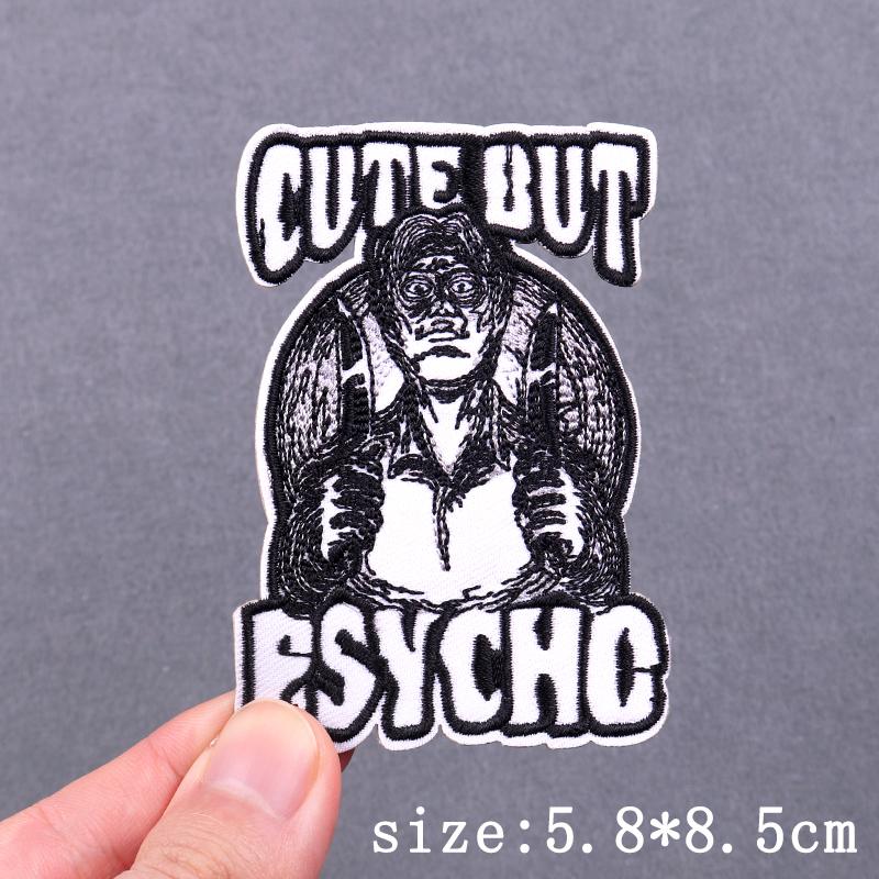 Hip Hop Punk Embroidery Patch Iron On Patches For Clothing Skull Animal Embroidered Patches For Clothes Stripe Badges Stickers
