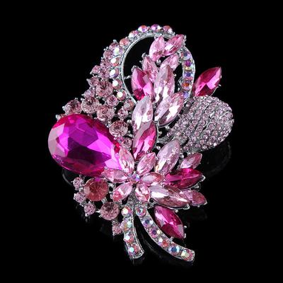 Fashion Design Full Diamond Flower Diamond Alloy Brooch Crystal Corsage
