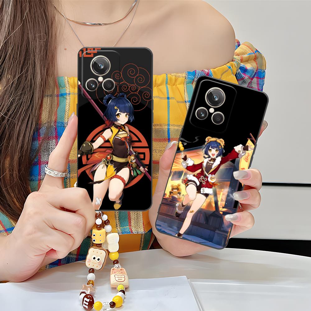 Game GI Xiangling Matte TPU Mobile Phone Case for Realme 15 14 13 12 11 10 9 Pro Plus T I Lite 5G Colorful Printing Cover