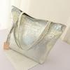 PU Leather Shoulder Bag Metallic Alligator Pattern Handbag for Easy Organization