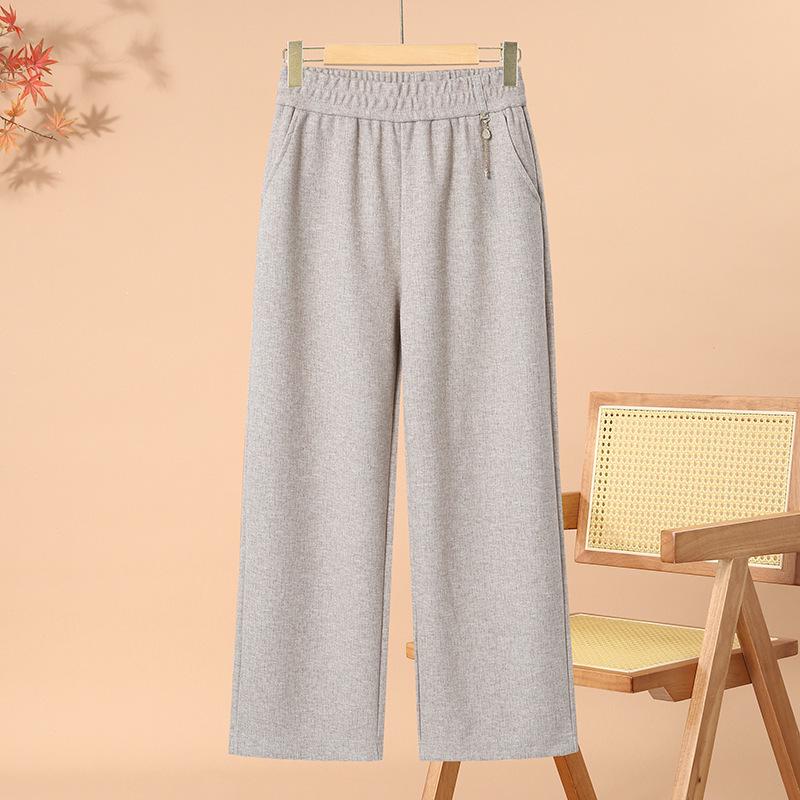 

Elegant Wide-leg Pants for Mature Women: Grandma s Stylish Straight-leg Spring & Autumn Outfit 3XL - 125-135 lbs бежевий