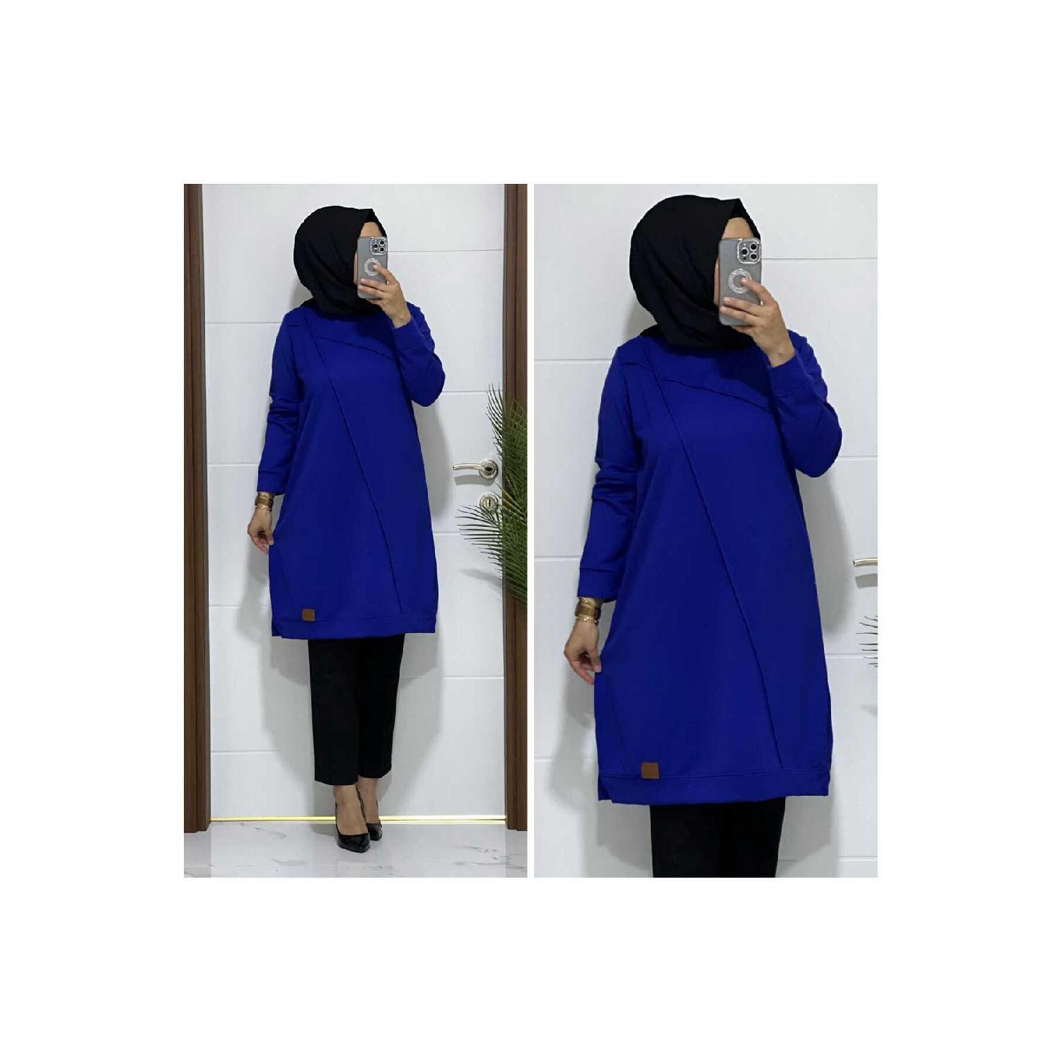 

4550 K 25 Saks Blue Cross Grass Туника больших размеров из двух ниток, новый сезон