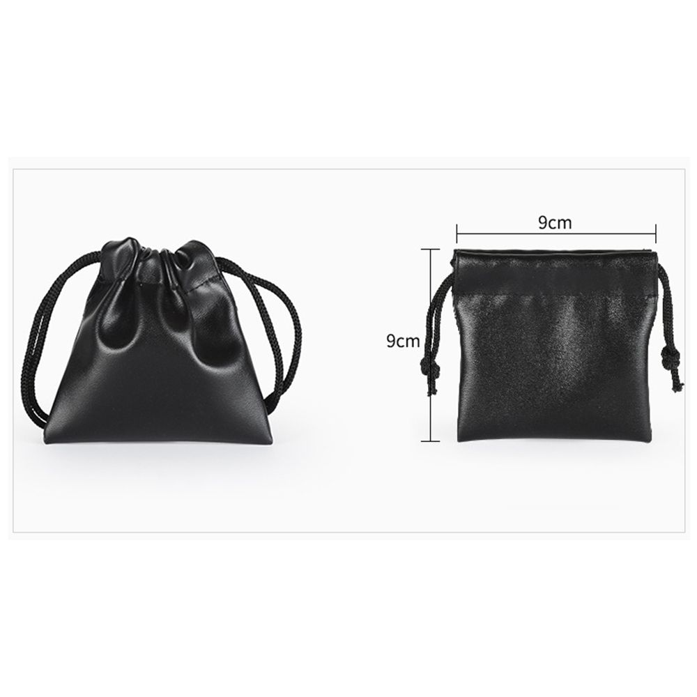 Outdoor Camping Spielzeug Schmuck Aufbewahrungstasche Multifunktionale Schwarze Kunstleder Kordelzugbeutel