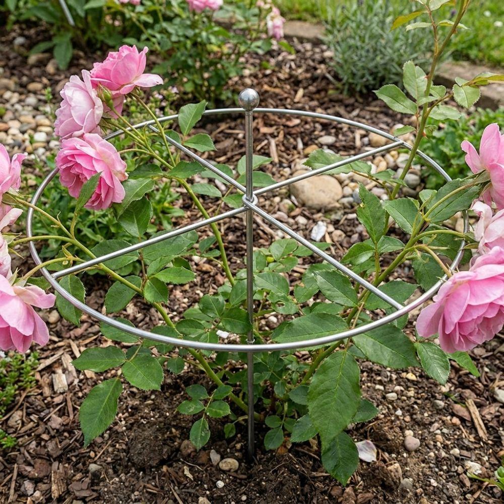 Rust-Proof Metal Plant Support Ring Weather-Resistant Garden Plant Holder Plant Growth Fixing