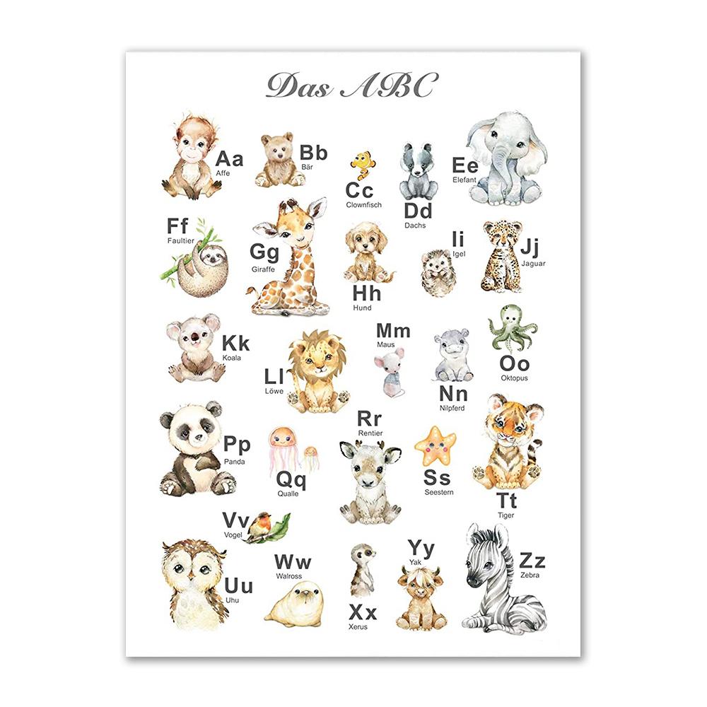 

Детские животные настенный художественный постер с изображением слона, жирафа, льва, холст, картина, украшение, детские настенные панно для спальни, декор 21x30cm No Frame