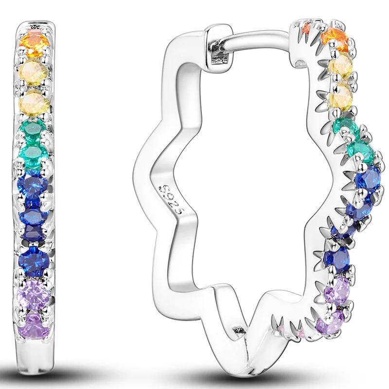 Sales100 % S925 Sterling Silber Sterne Mond Herzförmige Frauen Ohrringe Fit Original Ohrringe Hochzeit Edlen Schmuck Geschenke