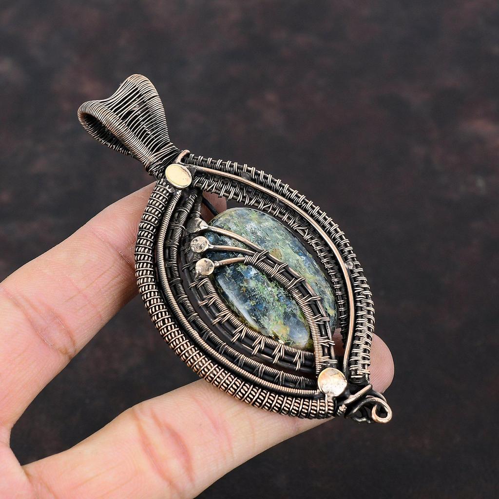 Kyanite Pendant Copper Wire Wrapped Pendant Handmade Kyanite Jewelry Gemstone Pendant Copper Wire Wrap Jewelry Wedding Gift Unique Pendants