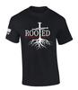 Mens Christian TShirt Nail Cross Rooted In Christ Short Sleeve T-Shirt