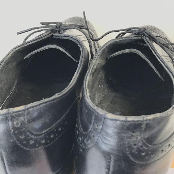 USED/80s-90s Vintage Dexter Goodyear Full Brogue Wingtip Shoes 9M 26.5-27cm Black